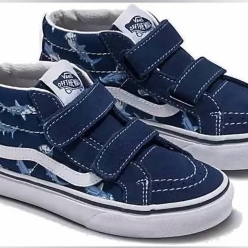 New Vans Shark Sk8 Mid Reissue Blue Navy